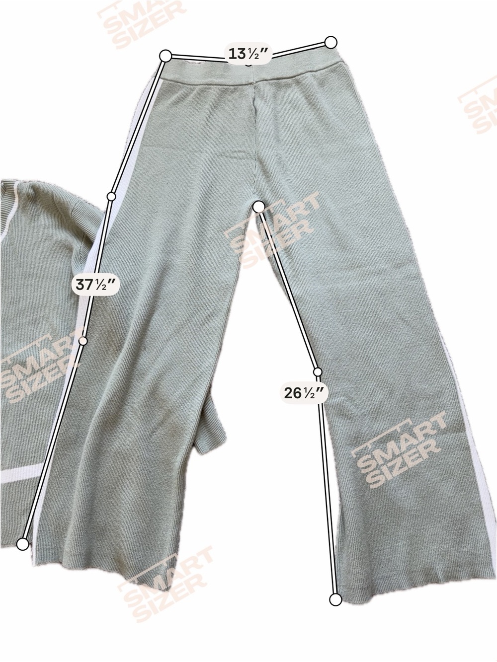 Women’s Sage Green Loungewear Set with White Trim - Picture 6 of 7